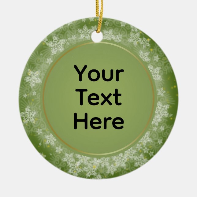 Personalised Christmas Keepsake Ceramic Tree Decoration (Front)