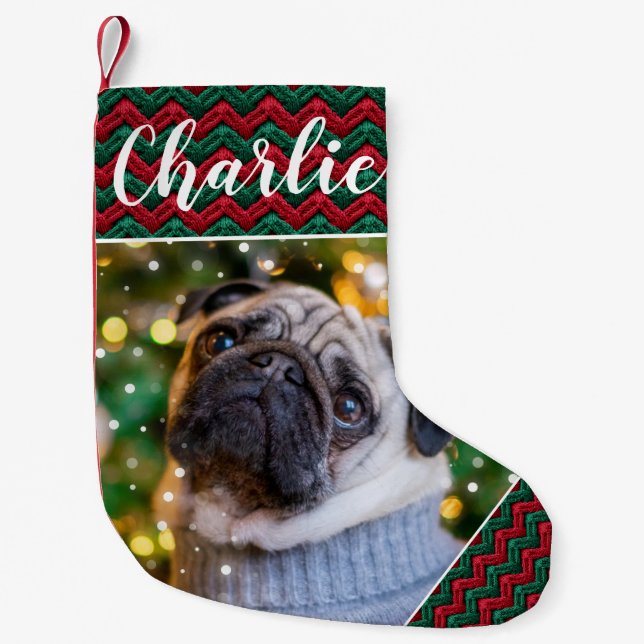 Personalised Christmas Knit Pet Stocking (Front)