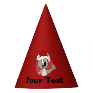Personalised Christmas koala cartoon Party Hat