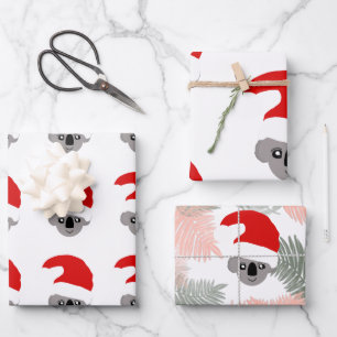 Personalised Christmas koala Wrapping Paper Sheet