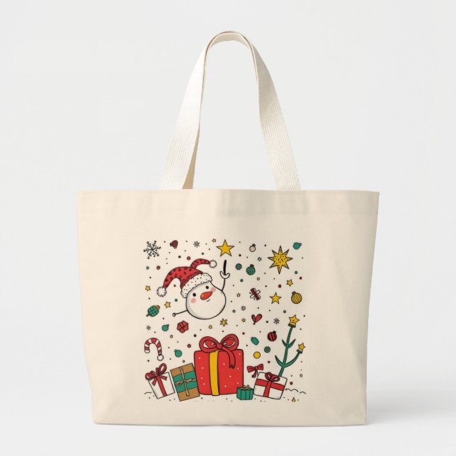 personalised Christmas  Large Tote Bag (Front)