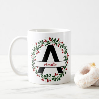 Personalised Christmas Letter Name Custom Initial Coffee Mug
