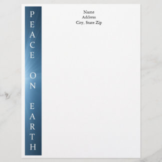 Personalised Christmas Letterhead - Peace on Earth
