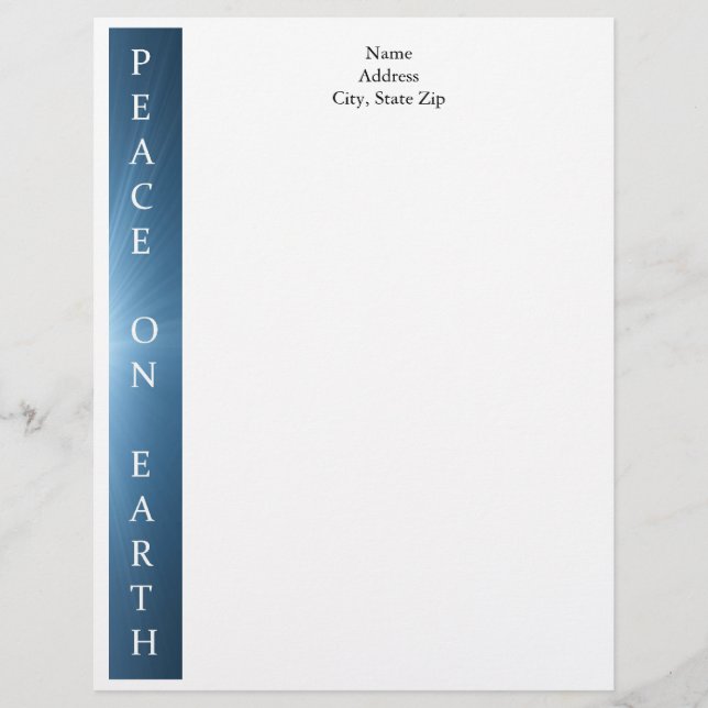 Personalised Christmas Letterhead - Peace on Earth (Front)