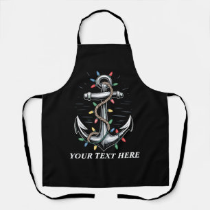 Personalised Christmas Lights Boating Sailing  Apron
