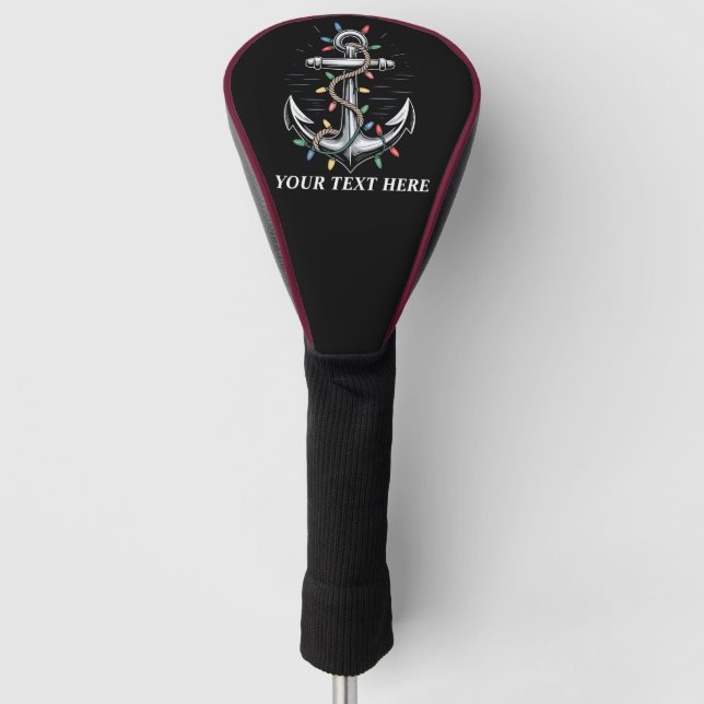 Personalised Christmas Lights Boating Sailing  Golf Head Cover (Front)
