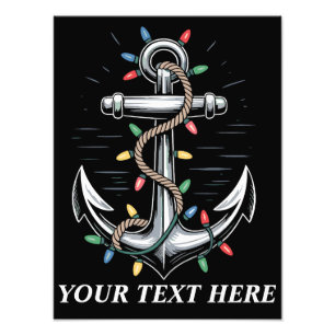 Personalised Christmas Lights Boating Sailing Photo Print