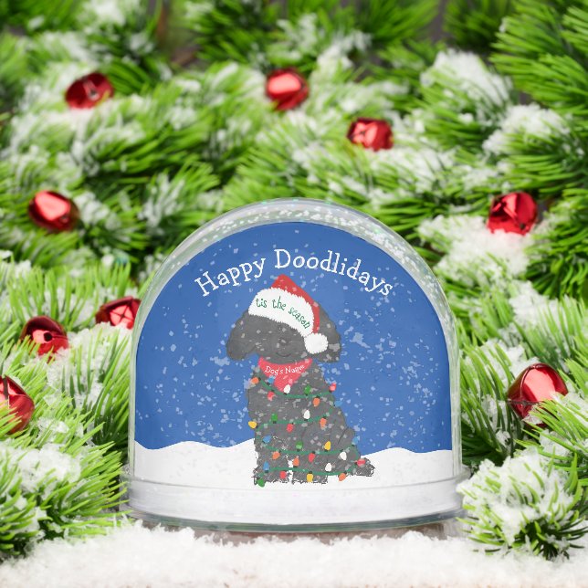 Personalised Christmas Lights Labradoodle Snowglobe (Christmas)