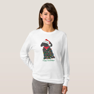 Personalised Christmas Lights Labradoodle T-Shirt