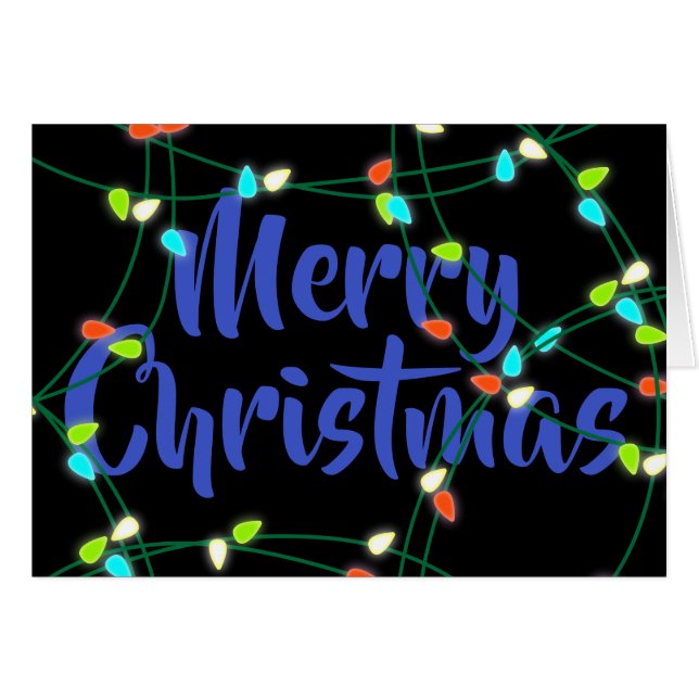 Personalised Christmas Lights Merry Christmas (Front Horizontal)