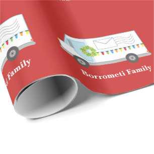 Personalised Christmas Mail Truck Wrapping Paper