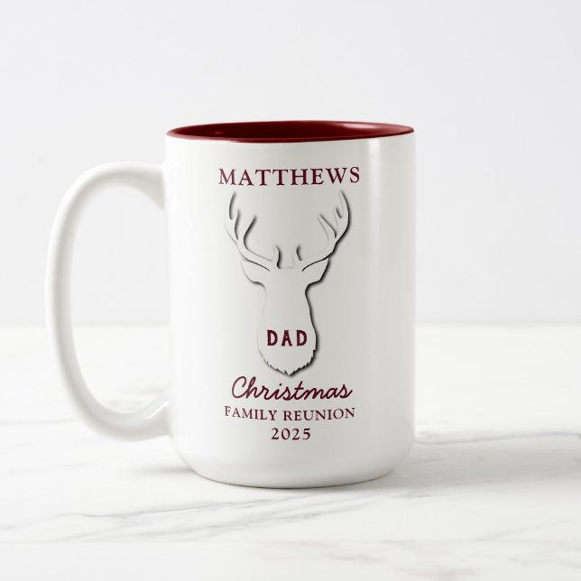 Personalised Christmas Matching Family Reunion Dad Two-Tone Coffee Mug (Left)
