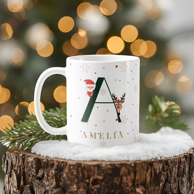 Personalised Christmas Monogram A Mug (Creator Uploaded)