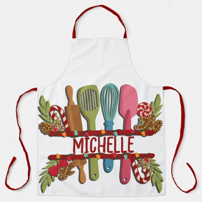 Personalised Christmas Monogram Apron (Front)