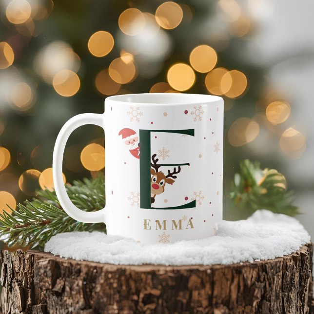 Personalised Christmas Monogram E Mug (Creator Uploaded)