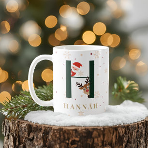 Personalised Christmas Monogram H Mug