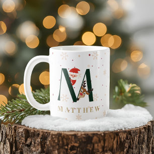 Personalised Christmas Monogram M Mug