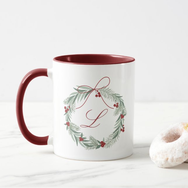 Personalised Christmas Monogram Mug (With Donut)