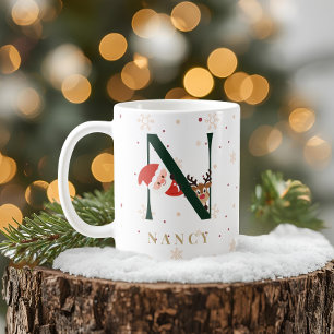 Personalised Christmas Monogram N Mug