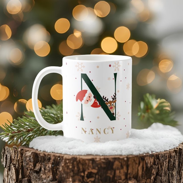 Personalised Christmas Monogram N Mug (Creator Uploaded)