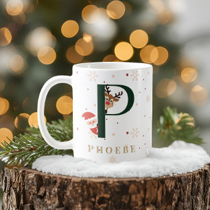 Personalised Christmas Monogram P Mug
