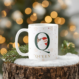 Personalised Christmas Monogram Q Mug
