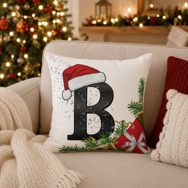 Personalised Christmas Monogram Throw Pillow (Creator Uploaded)