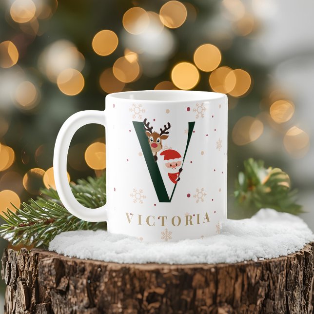 Personalised Christmas Monogram V Mug (Creator Uploaded)