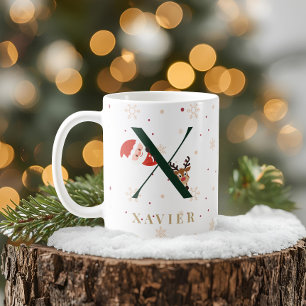 Personalised Christmas Monogram X Mug