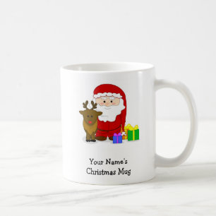 Personalised Christmas Mug - Santa and Reindeer