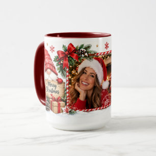 Personalised Christmas Mug With Photo Name Santa