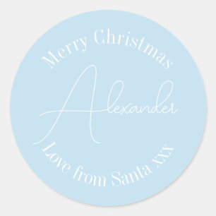 Personalised Christmas Name Gift Tag Sky Blue