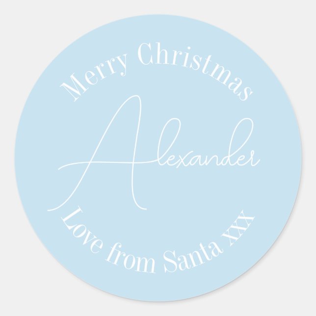 Personalised Christmas Name Gift Tag Sky Blue (Front)