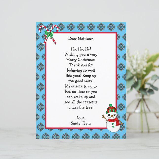 Personalised Christmas Name Letter from Santa   (Standing Front)