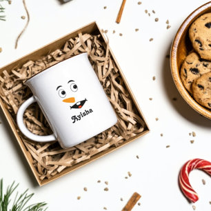 Personalised Christmas name mug,snowman face Coffe Coffee Mug