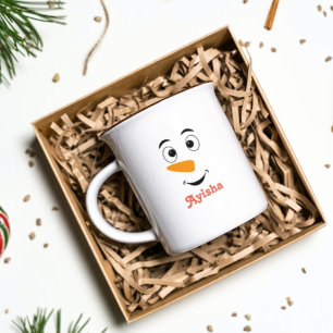 Personalised Christmas name mug,snowman face Coffe Coffee Mug