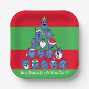 Personalised Christmas Napkins "Berry Christmas" Paper Plate