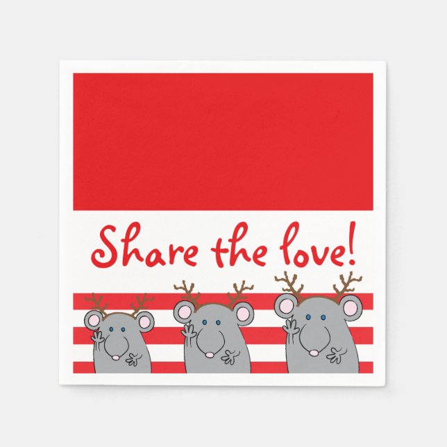 Personalised Christmas Napkins "Share the Love" (Front)