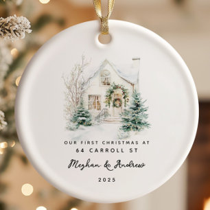 Personalised Christmas New Home Ceramic Tree Decoration