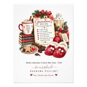 Personalised Christmas & New Year Card for Grandma Photo Print