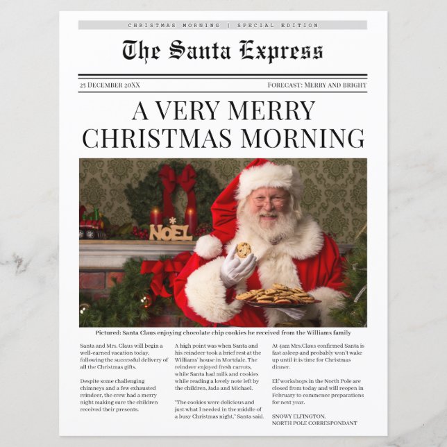 Personalised Christmas Newspaper (Front)