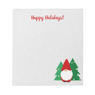 Personalised Christmas notepad for cute gnome