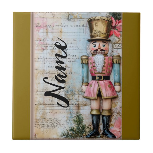 Personalised Christmas nutcracker Tile (Front)