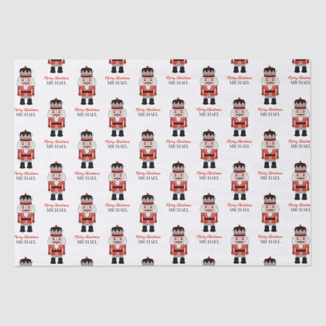 Personalised Christmas nutcracker tissue paper (Front)