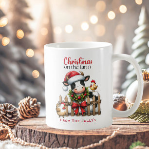 Personalised Christmas on the Farm Animals Coffee Mug