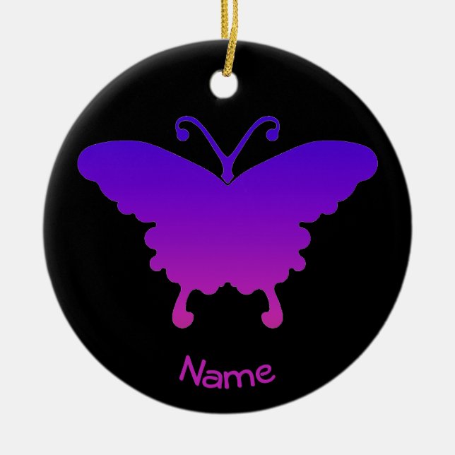 Personalised Christmas Ornament Butterfly Cool (Front)