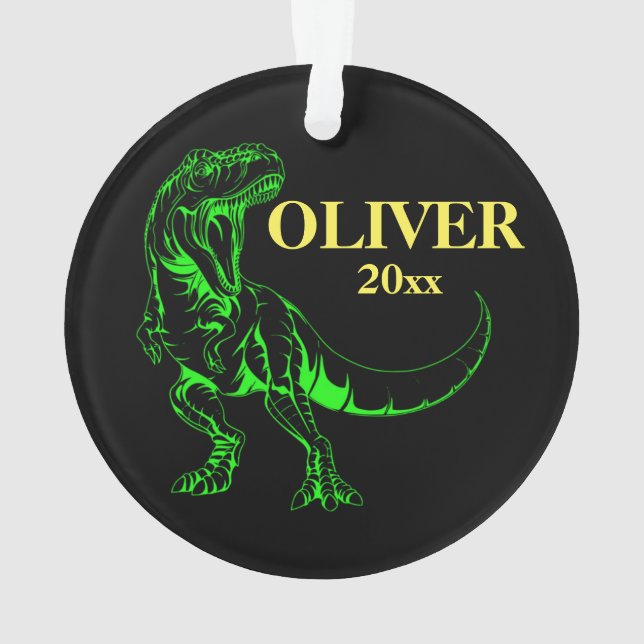 Personalised Christmas Ornament Dinosaur T-rex (Back)