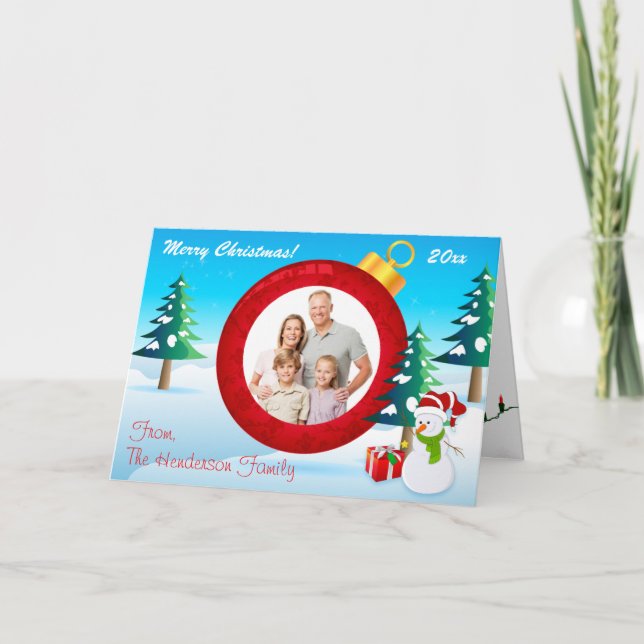 Personalised Christmas Ornament Photo Card 5 (Front)