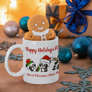 Personalised Christmas Pandas Coffee Mug