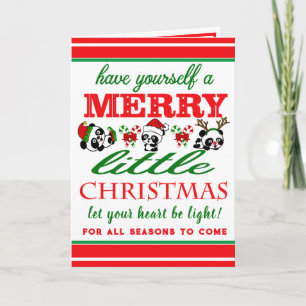 Personalised Christmas Pandas Holiday Card